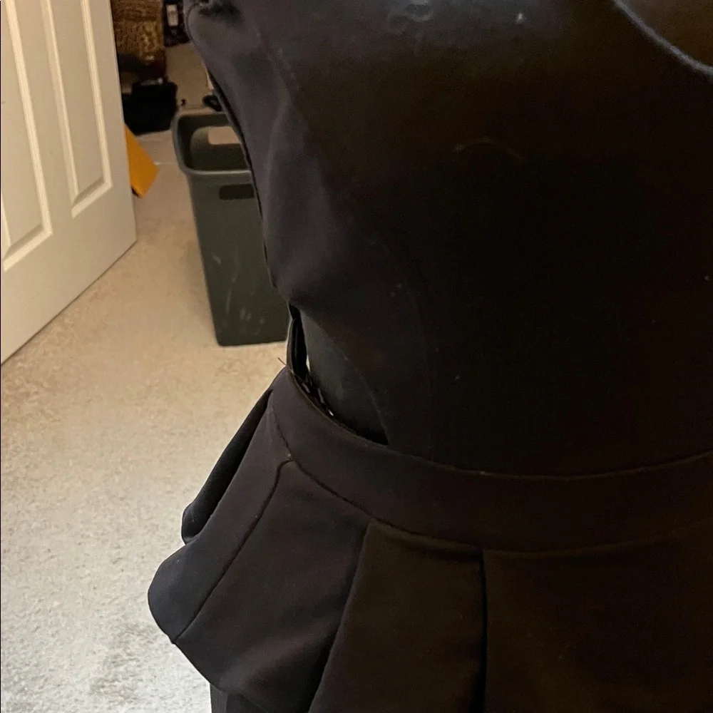 bebe Black Peplum Mini Dress with Side Cutouts Size Small - Picture 4 of 5